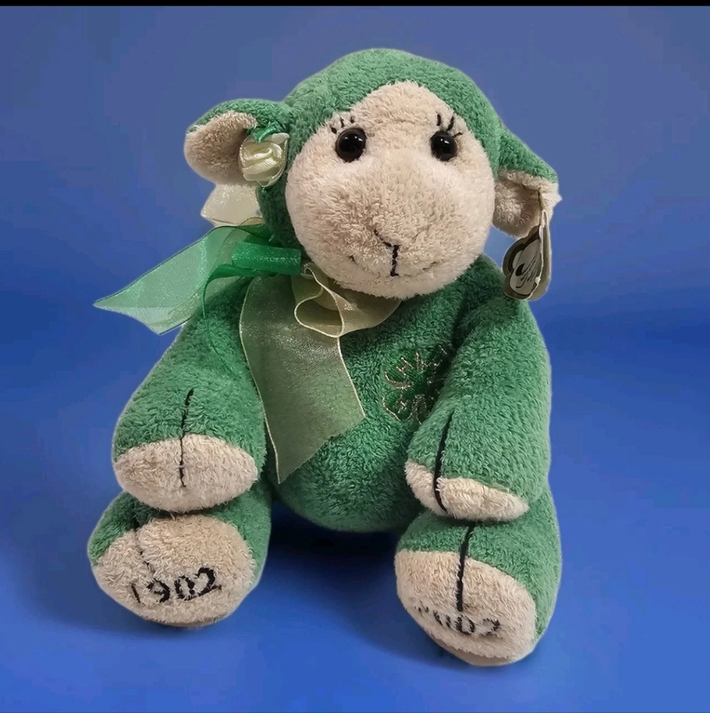 Glory B Beanie Green Lucky Lamb 4H 1902-2002 Rare Collectible Farm Plush w/tag